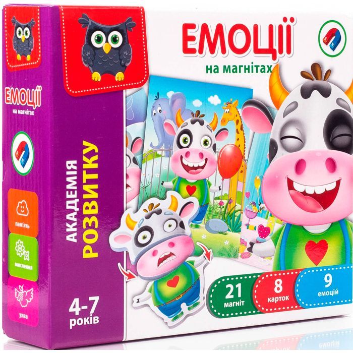 Развивающая игрушка Vladi Toys Игра Эмоции магнитная (укр) Фото