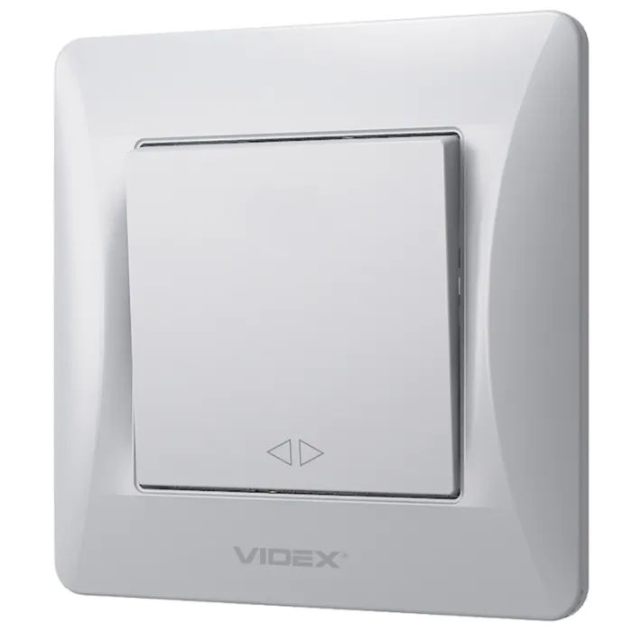 Переключатель Videx BINERA 1кл промежуточный серебряны Фото