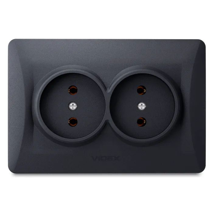 Розетка Videx BINERA 2ая черн Фото
