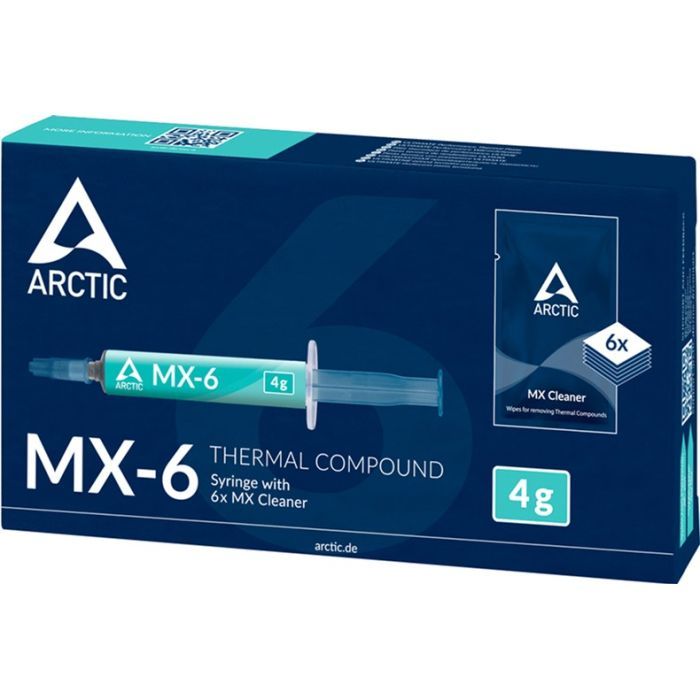 Термопаста Arctic MX-6 4g with 6 pcs MX Cleaner Фото 1