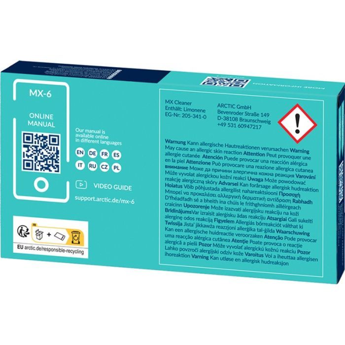 Термопаста Arctic MX-6 4g with 6 pcs MX Cleaner Фото 2
