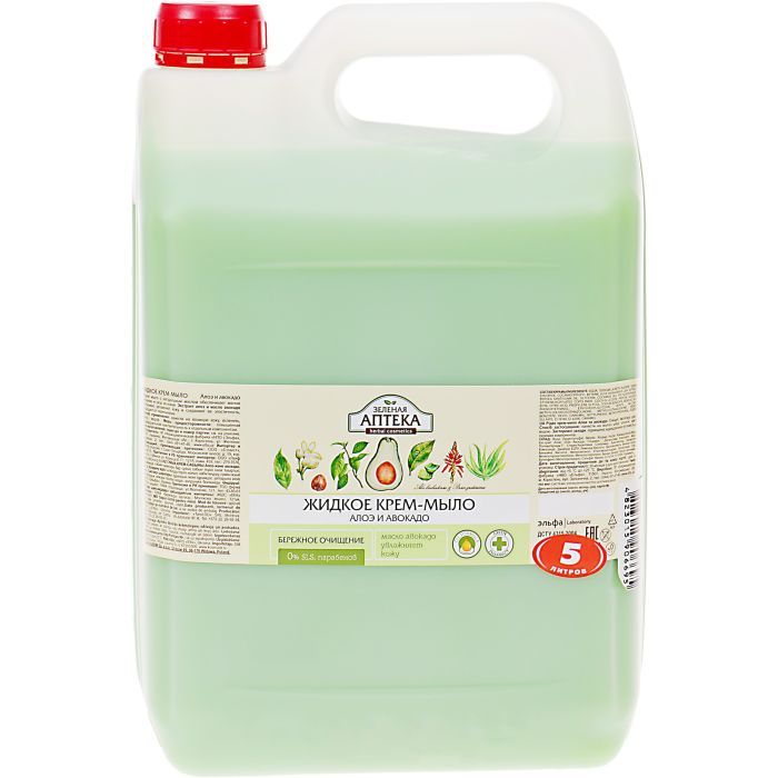Жидкое мыло Green Pharmacy Алое та авокадо 5 л Фото