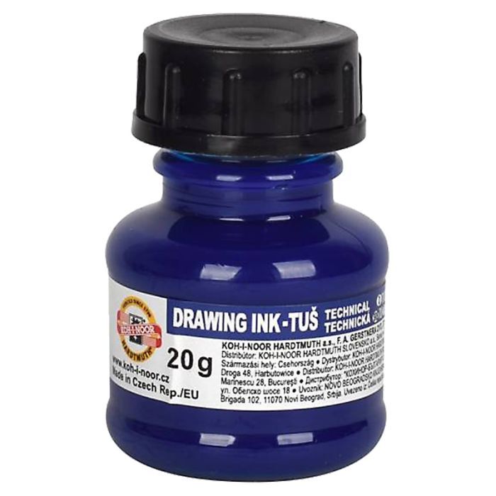 Тушь для черчения Koh-i-Noor 20г синяя Фото