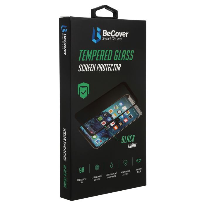Стекло защитное BeCover ZTE Blade A52 Black Фото