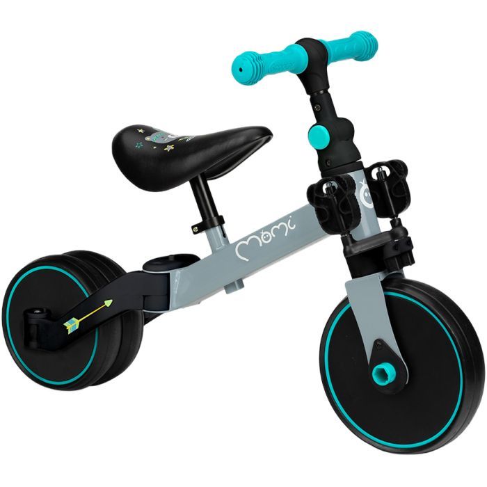 Беговел MoMi Loris 3 в 1 велосипед Grey-Turquoise Фото