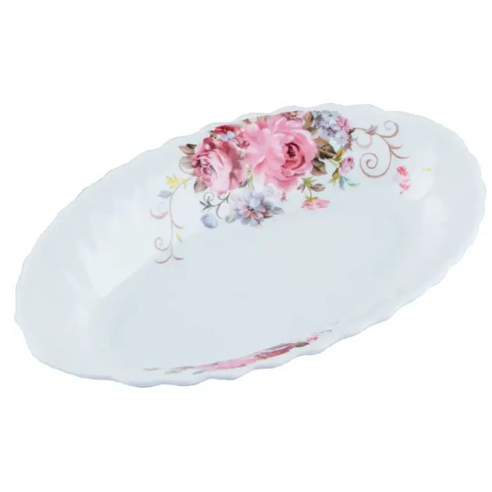 Блюдо Vittora "Рожевий Букет" Wave 22,5 см Фото