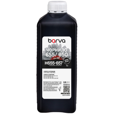 Чернила Barva HP 655/650 1 л, Black, pigm. Фото