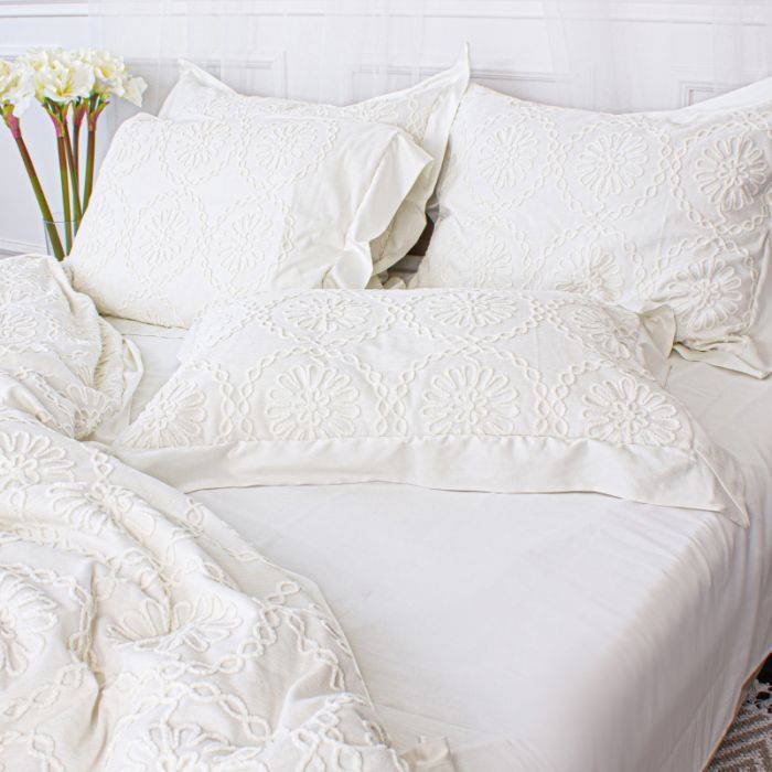 Постельное белье MirSon Pique Cotton Snow mountain семейный евро Фото