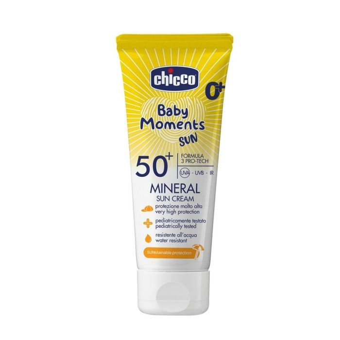 Детский крем Chicco 50 SPF сонцезахисний мінеральний , 75 мл Фото
