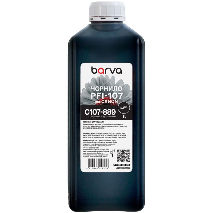 Чернила Barva Canon PFI-102/107 1L BK Фото