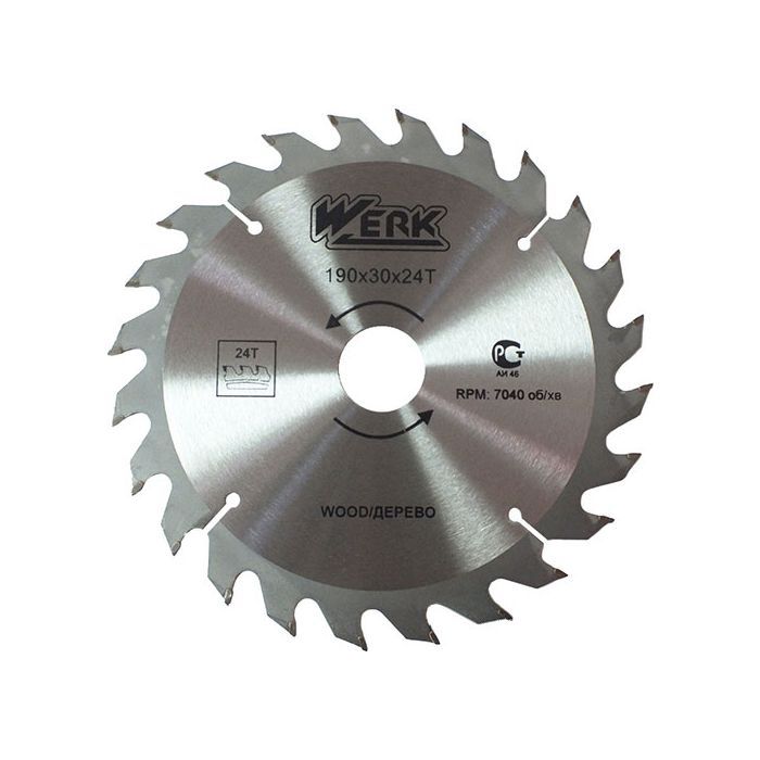 Диск пильный Werk по дереву - 190х30 24 зуб. Фото