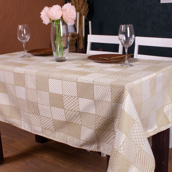 Скатерть MirSon Жаккард №301 Jacquard Olive 170x280 см Фото