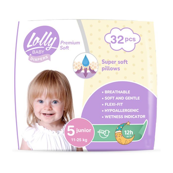 Подгузники Lolly Premium Soft 5 (11-25 кг) 32 шт Фото