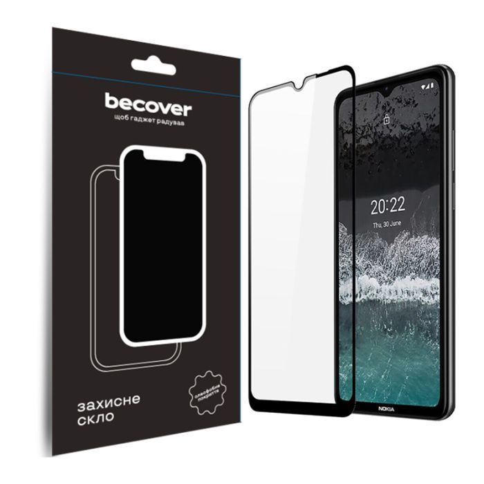 Стекло защитное BeCover Nokia C21 Black Фото