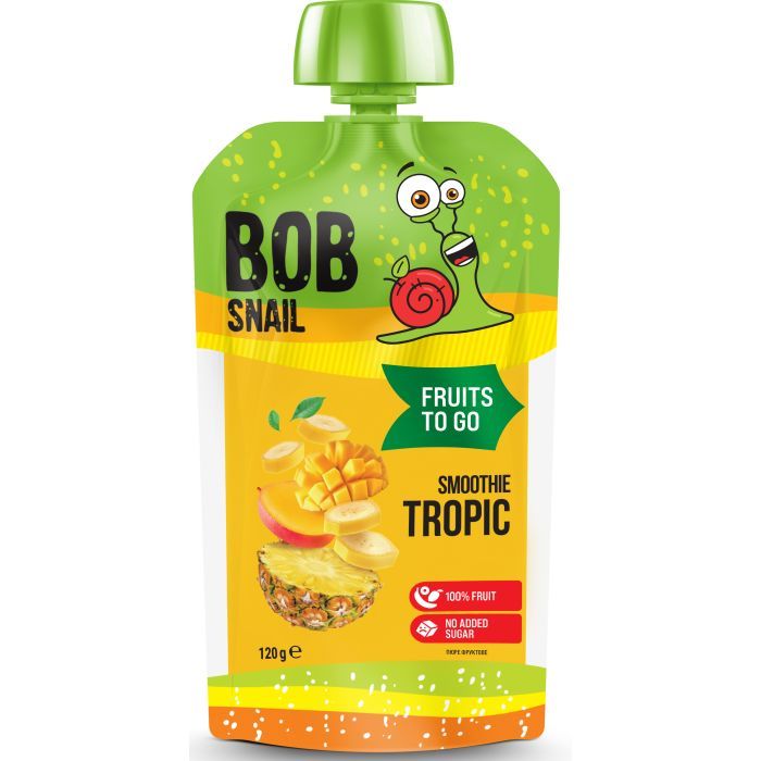 Детское пюре Bob Snail Смузи банан, ананас, манго 120 г Фото