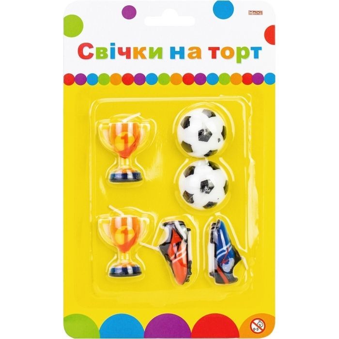 Свеча Maxi Футбол 6 шт на торт Фото