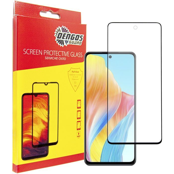 Стекло защитное Dengos Full Glue Oppo A58 4G (black) Фото