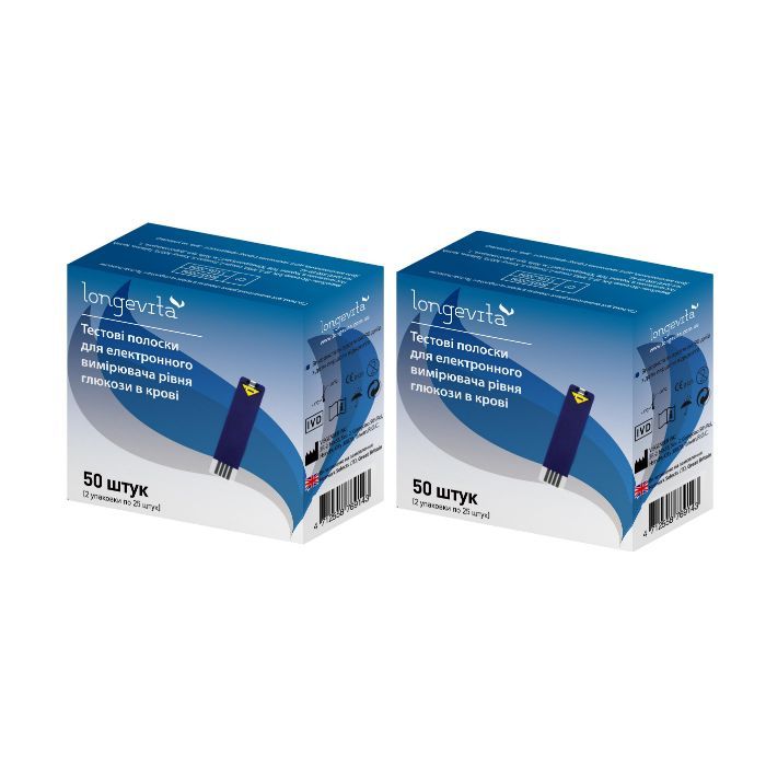 Тест-полоски для глюкометра Longevita 2 x 50 шт. Фото