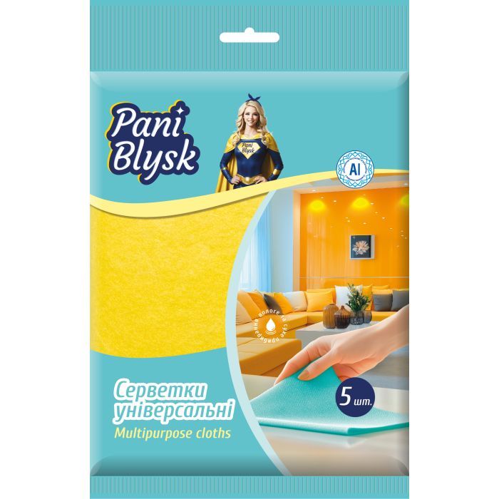 Салфетки для уборки Pani Blysk Універсальні 5 шт. Фото