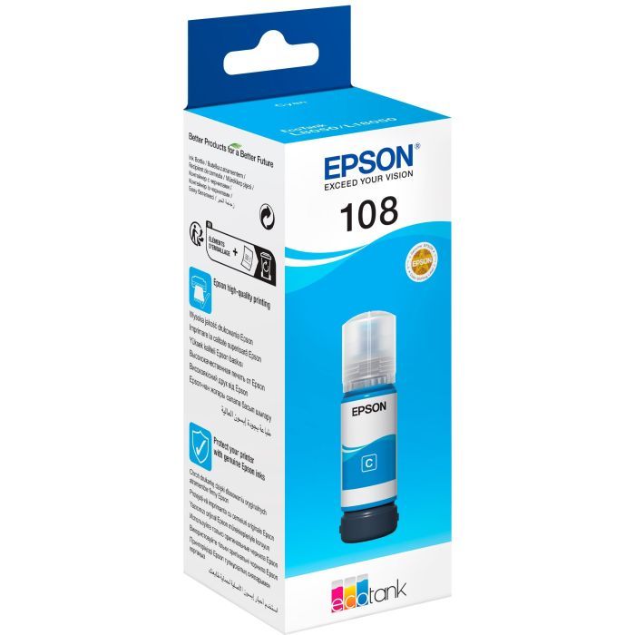 Контейнер с чернилами Epson 108 EcoTank L8050/L18050 cyan Фото