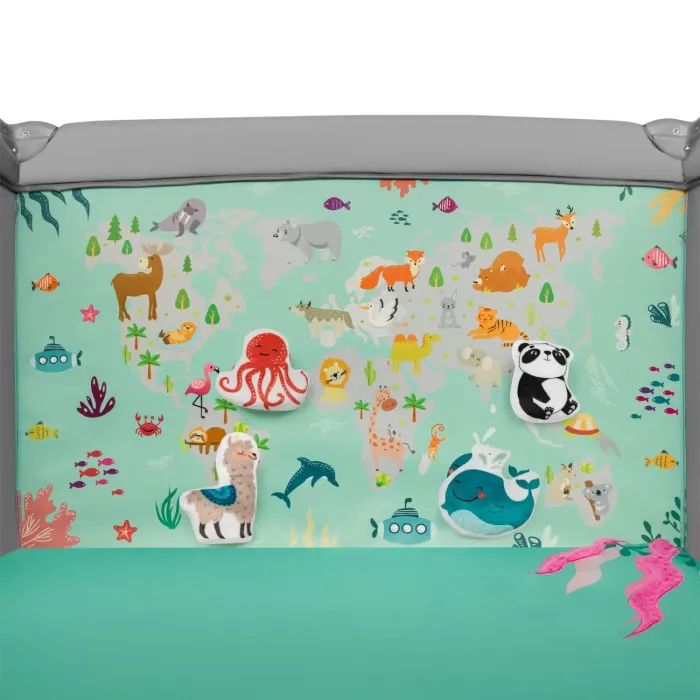 Детский манеж Lionelo Mille Grey Green Фото 4