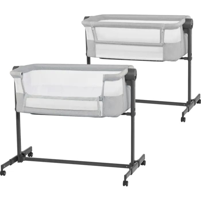 Кроватка Kinderkraft Приставне ліжечко-люлька Neste Up 2 Light Grey Фото
