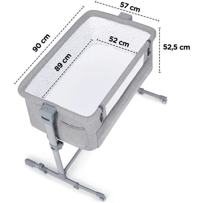 Кроватка Kinderkraft Приставне ліжечко-люлька Neste Up 2 Light Grey Фото 4
