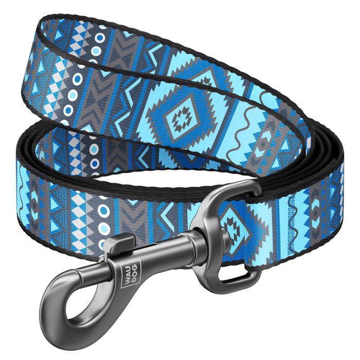 Поводок для собак WAUDOG Nylon "Етно синій" S Фото