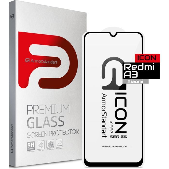 Стекло защитное Armorstandart Icon Xiaomi Redmi A3 Black Фото