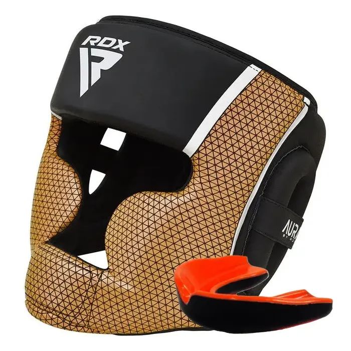 Боксерский шлем RDX Aura Plus T-17 Black Golden S Фото