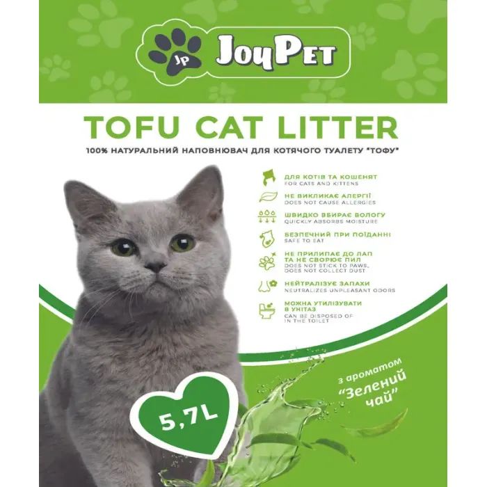 Наполнитель для туалета JOYPET TOFU Зелений чай 5.7 л Фото