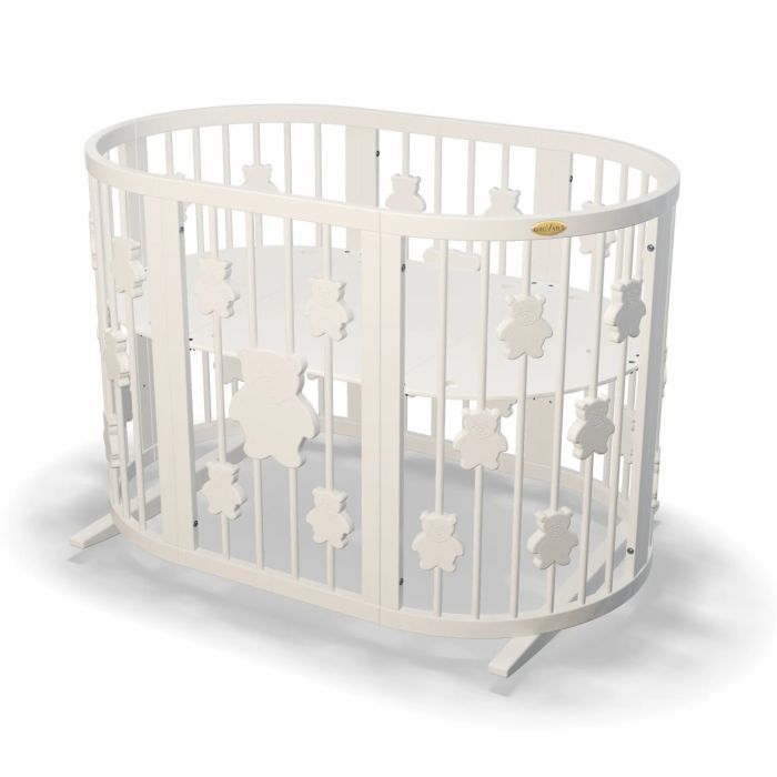 Кроватка Ingvart трансформер Smart Bed Oval (60х72, 60х120, 60х168 Фото