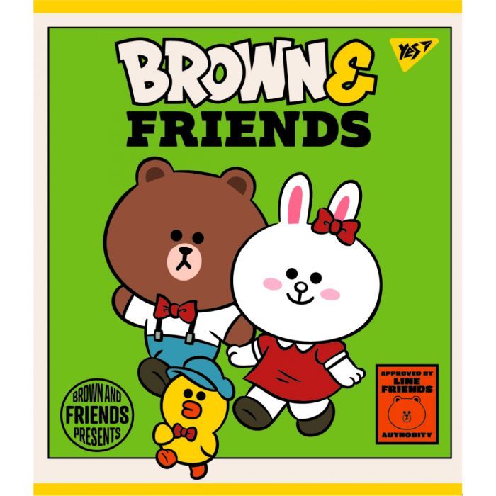 Тетрадь Yes А5 Line Friends 12 аркушів лінія Фото