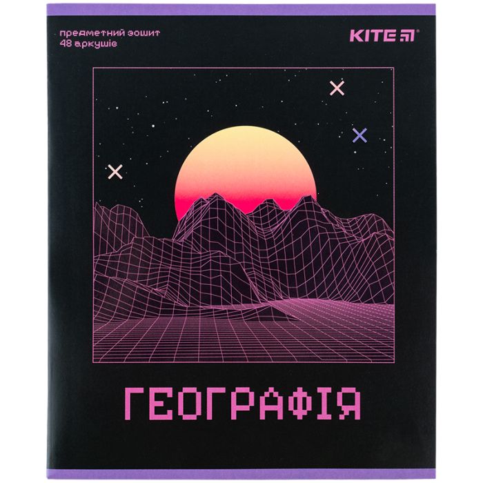 Тетрадь Kite предметний Neo 48 аркушів, географія клітинка Фото