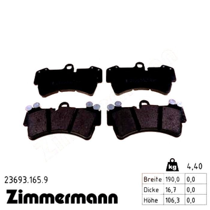 Тормозные колодки ZIMMERMANN 23693.165.9 Фото