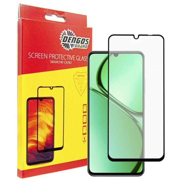 Стекло защитное Dengos Full Glue Realme C63 (black) Фото