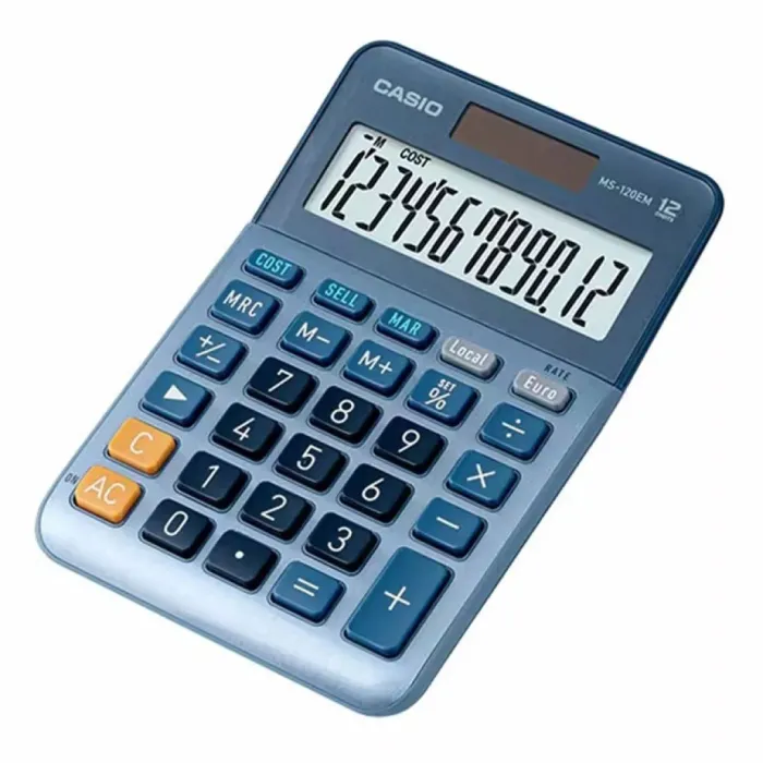 Калькулятор Casio MS-120EM-W-EP, голубой Фото