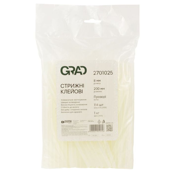Клеевые стержни Grad 8×200мм 1кг прозрачные Фото