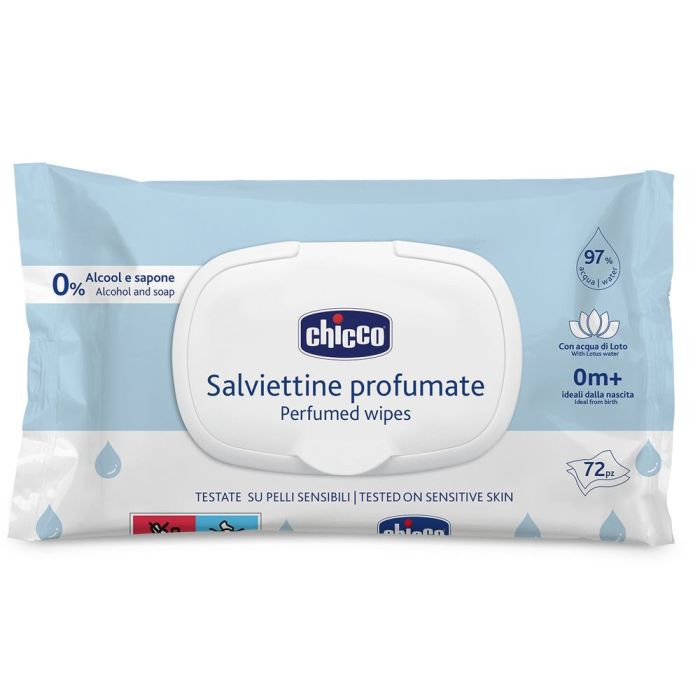 Детские влажные салфетки Chicco мягкие очищающие, 72 шт. Фото