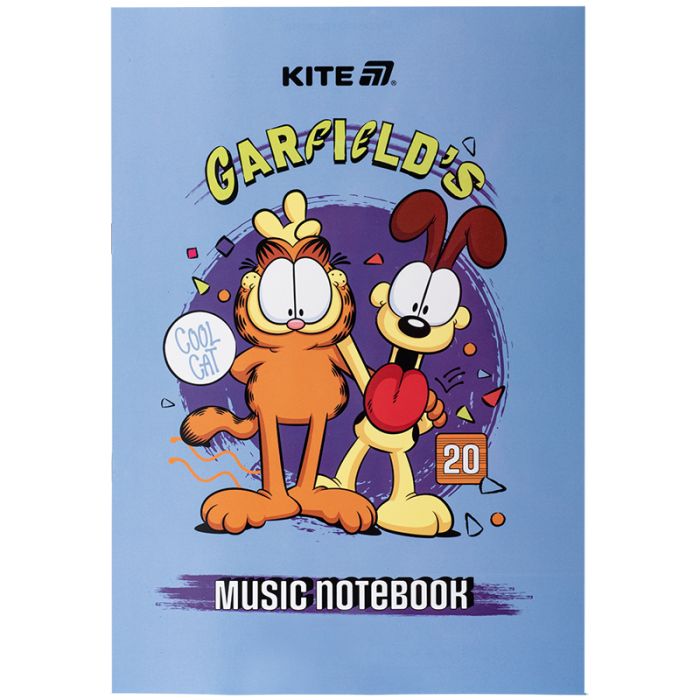 Тетрадь Kite для нот Garfield А4, 20 листов Фото