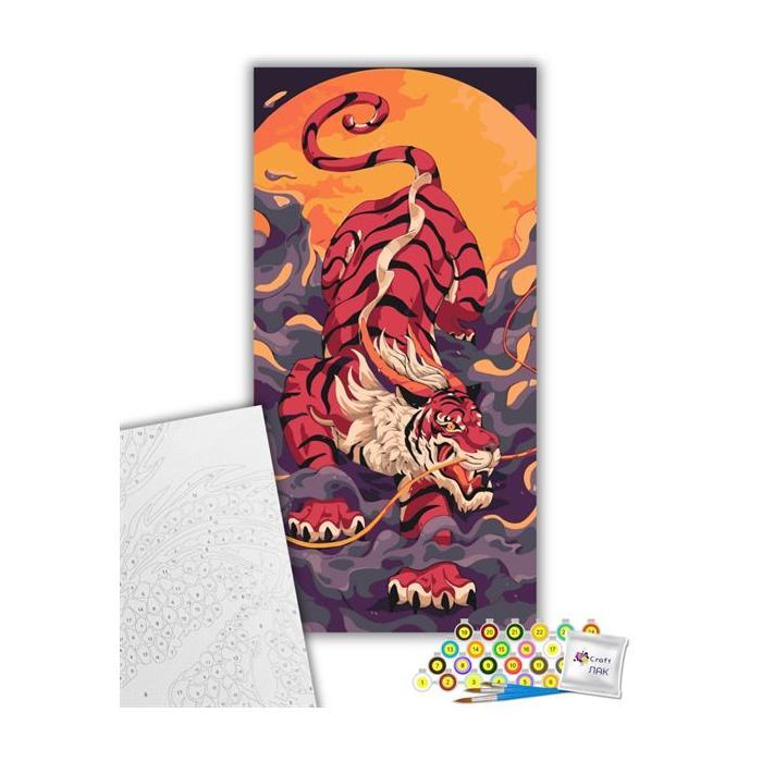 Картина по номерам ArtCraft Тигр, що підкрадається 40х80 см Фото