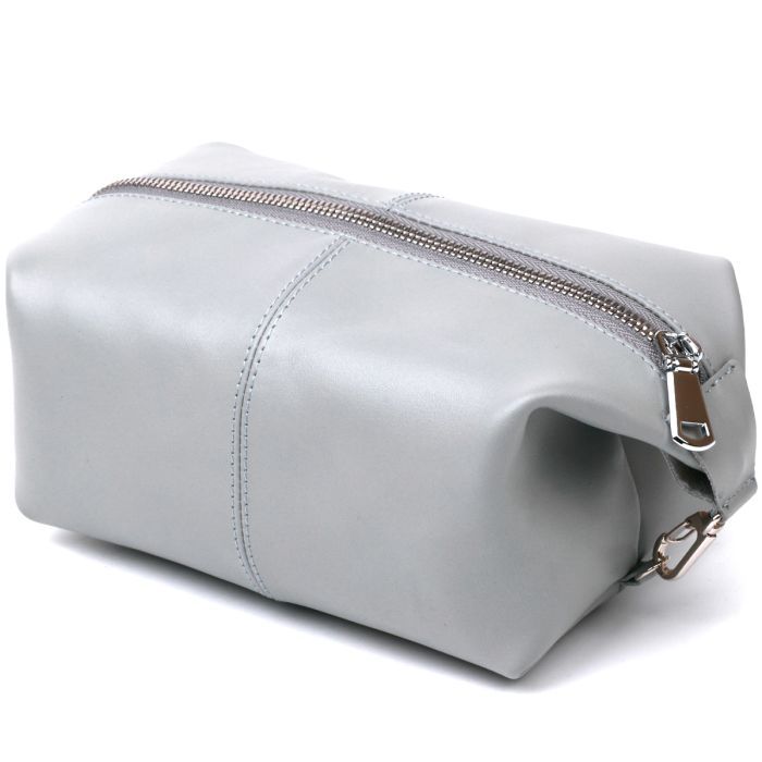 Косметичка Shvigel Кожаная Серая Фото