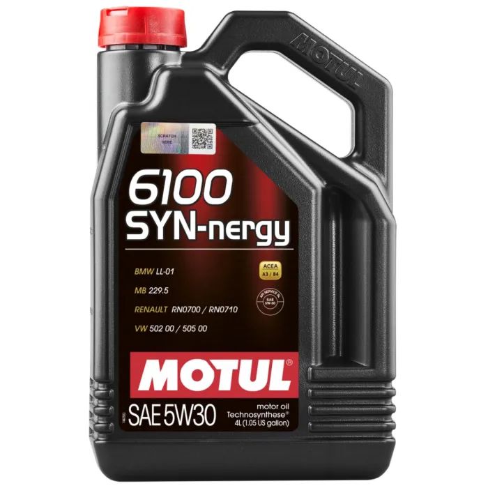 Моторное масло MOTUL 6100 Syn-nergy SAE 5W-30 4л Фото