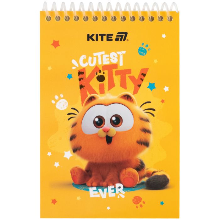 Блокнот Kite на спирали Garfield А6, 48 листов, нелинованный Фото