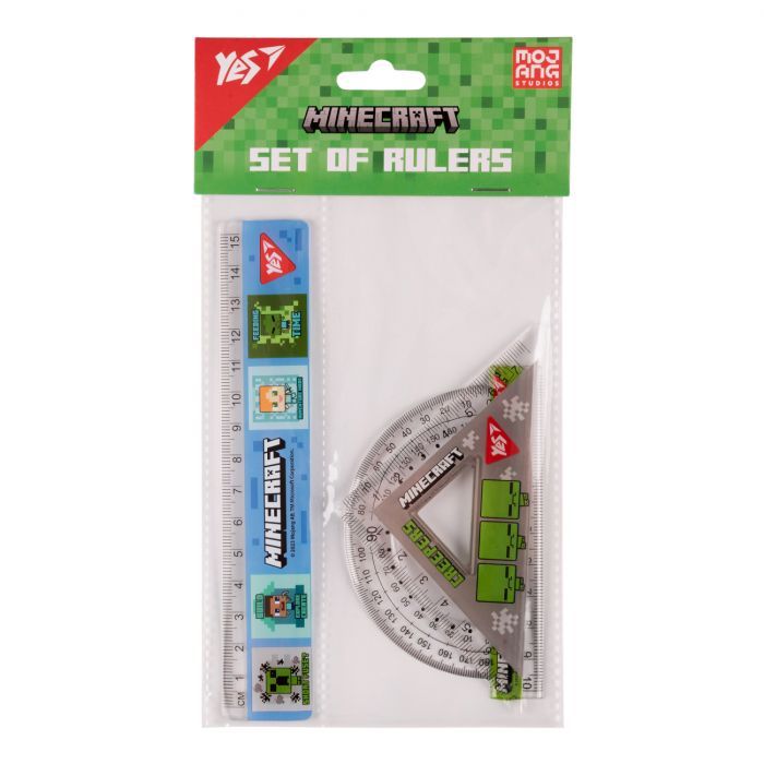 Линейка Yes набор Minecraft (3 предмета) линейка 15 см Фото