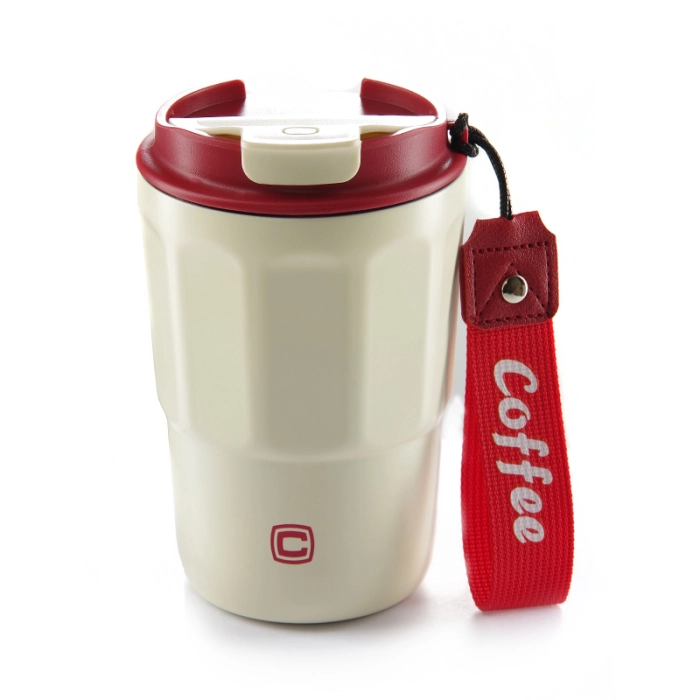 ТермокружкаСИЛАWhite/Red400мл(960685)