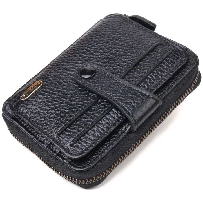 Портмоне Canpellini Из натуральной кожи Черное Фото