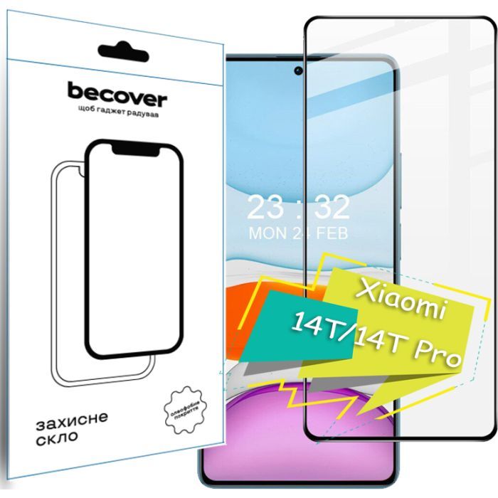Стекло защитное BeCover Xiaomi 14T/14T Pro Black Фото
