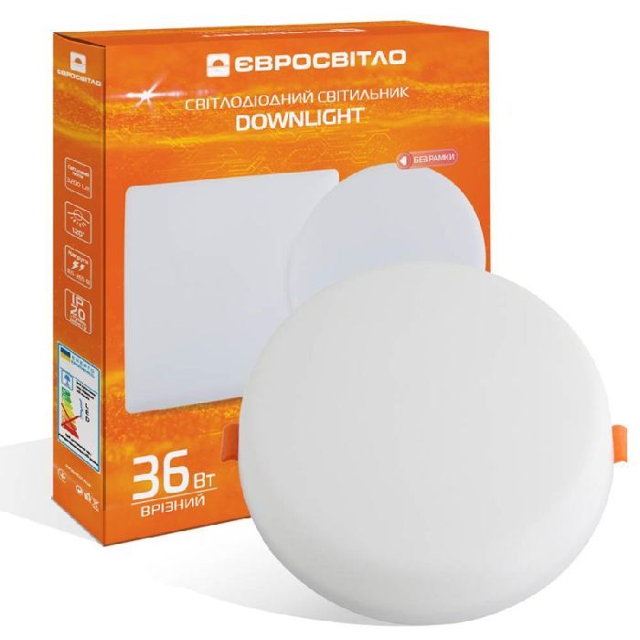 Светильник точечный Євросвітло LED-R-220-36 6400К без рамки Фото