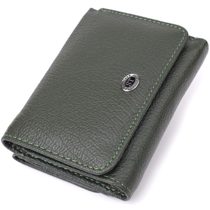 Кошелек ST Leather Из натуральной кожи Зеленый Фото